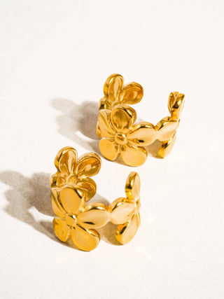 Floral Non-Tarnish Ear Cuff Single