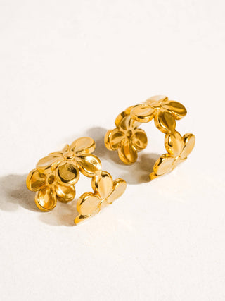 Floral Non-Tarnish Ear Cuff Single