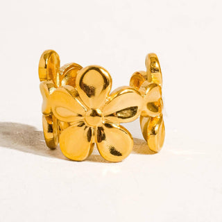 Floral Non-Tarnish Ear Cuff Single