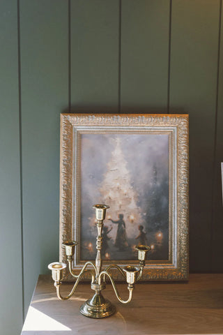 Illuminated Christmas Tree Gold Framed Wall Art