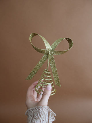Glitter Metal Bow Tree Topper