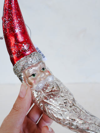 Hand Painted Santa Moon Ornament