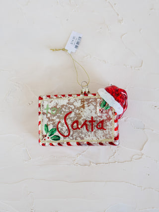 Letter to Santa Glass Ornament