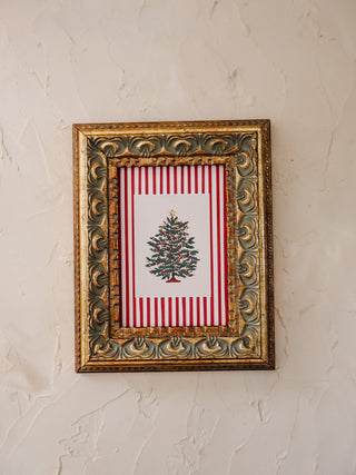 Peppermint Stripe Tree Framed Wall Art