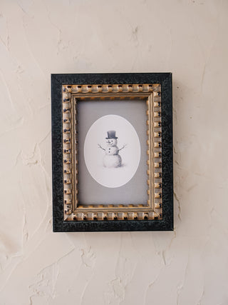 Oval Snowman Framed Wall Art