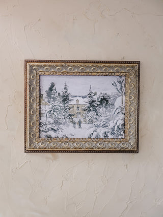 Snowy Stroll Framed Wall Art