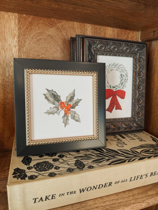 Holly Leaves Framed Wall Art