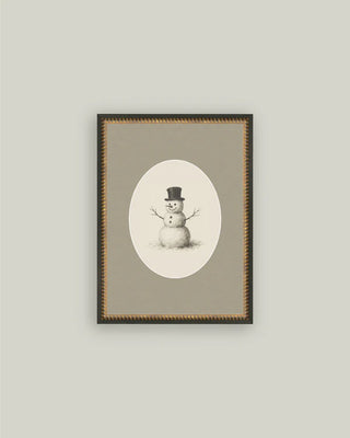 Oval Snowman Framed Wall Art