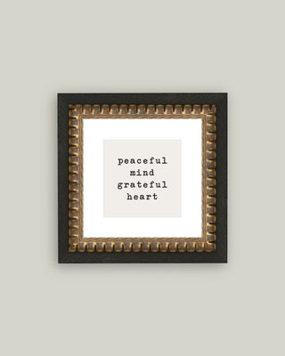 Golden Peaceful Mind Grateful Heart Framed Antique Print