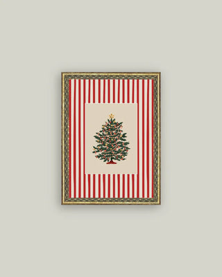 Peppermint Stripe Tree Framed Wall Art