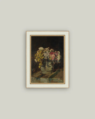 Vase of Pink & Yellow Flowers Framed Wall Art