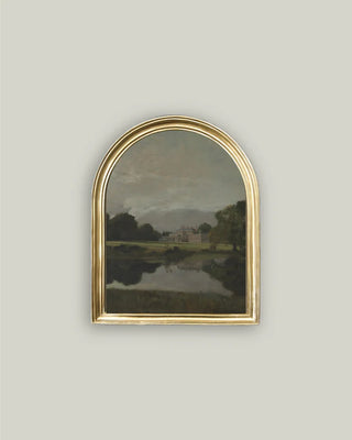 View of the River Arched Framed Wall Art