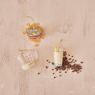 Glass Measuring Cup with Milk Ornament