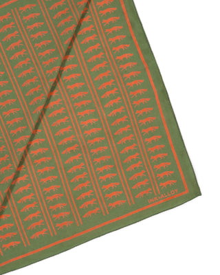 Oversized Olive Fox Print Scarf
