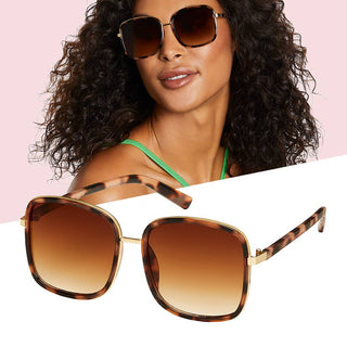 Gold Trim Squared Sunglasses
