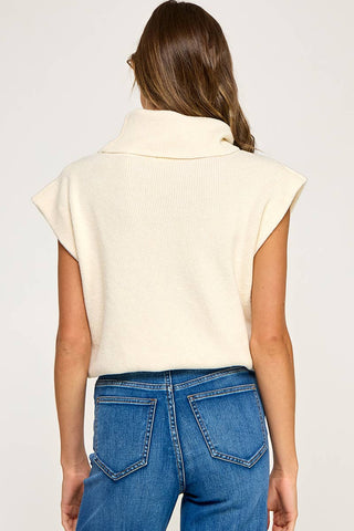 The Elle Sleeveless Turtleneck Sweater