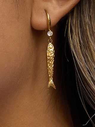 Fish Charm Drop Earrings