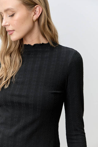 Faye Scalloped Long Sleeve Top