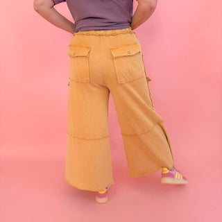 Juno Soft Cargo Pants - Yellow