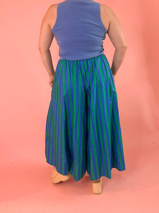 So Blue Striped Culottes Pant
