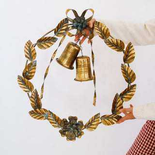 Antiqued Metal Floral Bell Wreath *online exclusive*