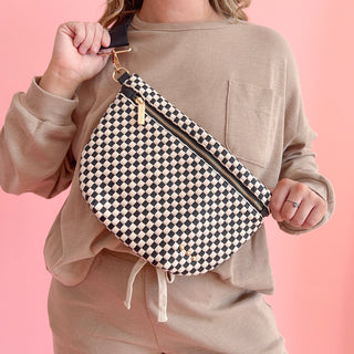 Perry Woven Bum Bag - Black and White