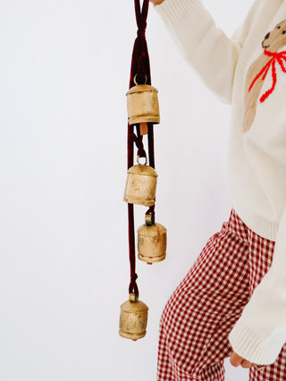 28" Yuletide Bells on Red Velvet