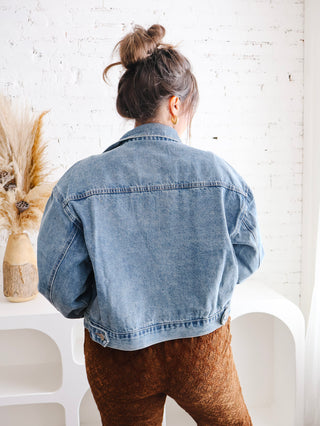 Retro Denim Bomber Jacket
