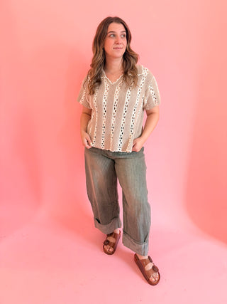 Crochet Polo Top