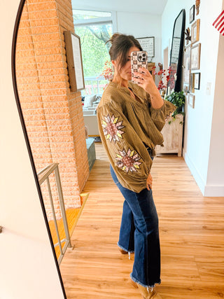 Quincy Striped Peasant Blouse