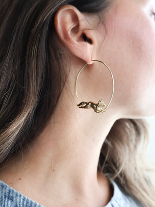 Felicity Fox Hoop Earrings Brass