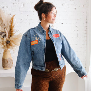 Retro Denim Bomber Jacket