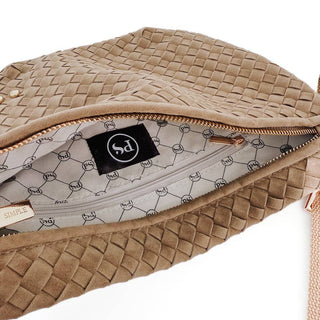 Suede Perry Woven Bum Bag - Taupe