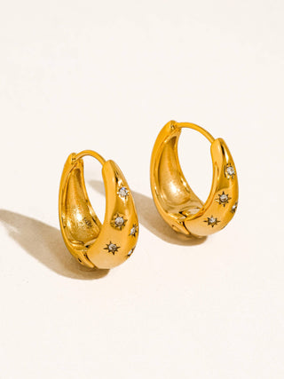 Golden Starlights Hoop Earring
