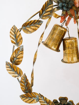 Antiqued Metal Floral Bell Wreath *online exclusive*