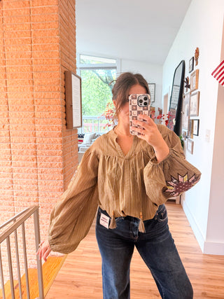 Quincy Striped Peasant Blouse