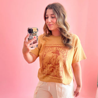 Willie Nelson Stamp Old Gold Thrifted Licensed Graphic Tee