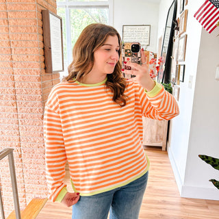 Melon Striped Long Sleeve
