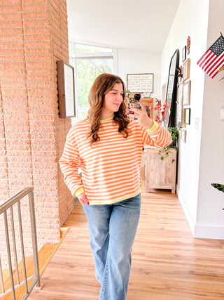 Melon Striped Long Sleeve