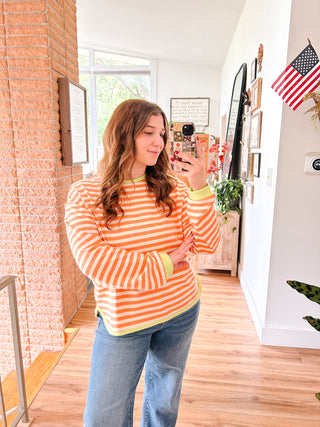 Melon Striped Long Sleeve