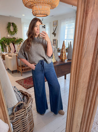 Maddie Short Sleeve Sweater - Light Brown