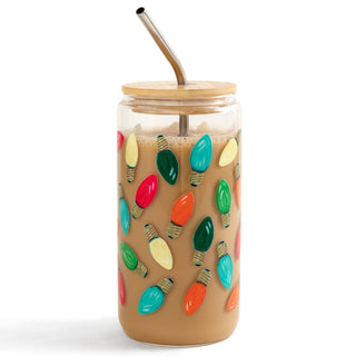 Holiday Lights Glass Cup