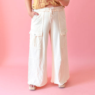 Juno Soft Cargo Pant - Cream