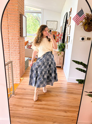 Birds of a Feather Midi Skirt