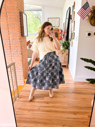 Birds of a Feather Midi Skirt