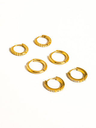 Claude 18K Non-Tarnish Hoop Earrings