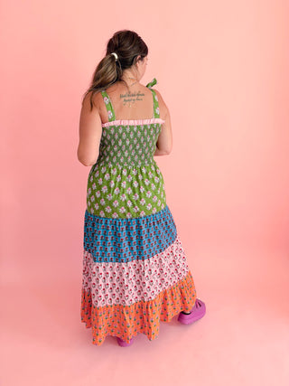 Bohemian Tiered Patchwork Dress