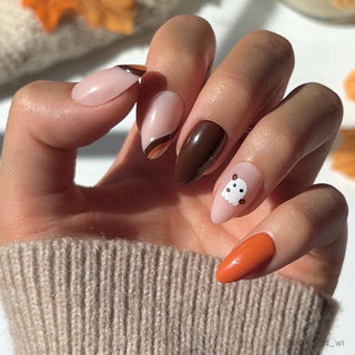 Fall Boo Press-On Nails | Short Almond