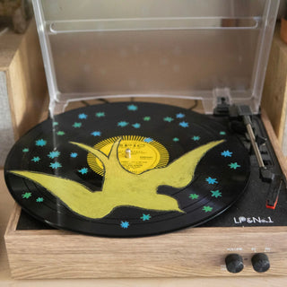 Free Bird Guitar One-Of-A-Kind Repurposed Vinyl Art