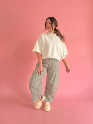 Maddie Short Sleeve Sweater - Ivory